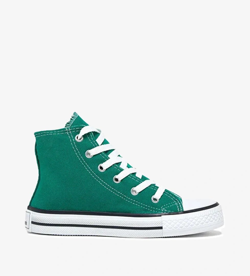 Çocuk Unisex Yeşil Rahat Kalıp Bağcıklı Uzun Spor Ayakkabı