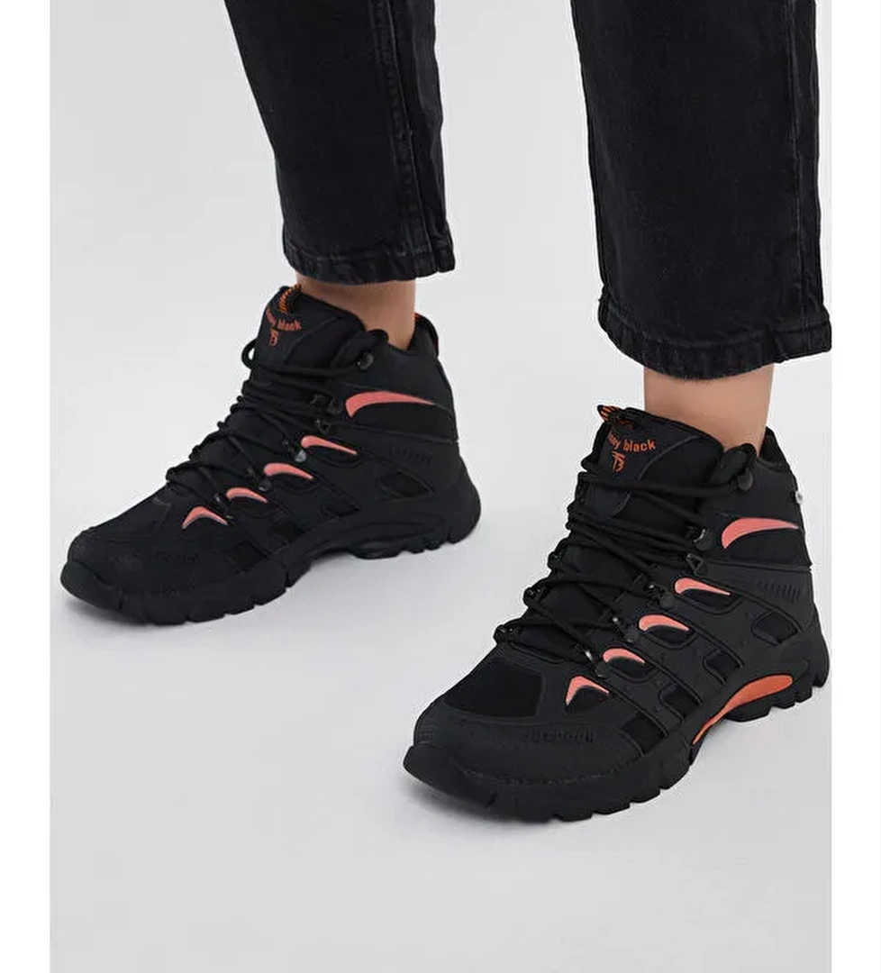 Tonny Black Siyah Tonny Black Rahat Kalip Unisex İtici Özellikli Bağcıklı Bot