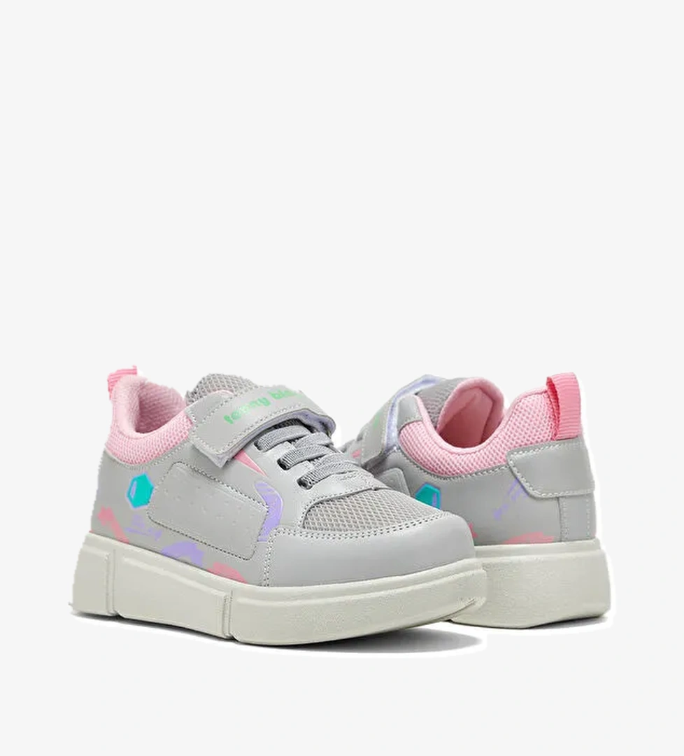 Çocuk Unisex Buz Şeker Rahat Kalıp Cırtlı Ayakkabı