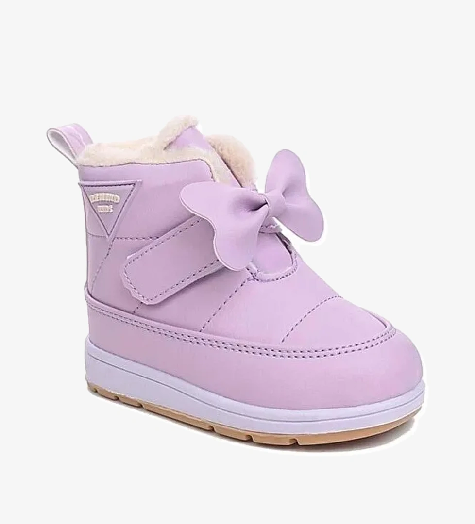 Rmd 341 Bant Kurdela Detaylı Kürklü Kız Çocuk Bebek Bot - Görsel 1