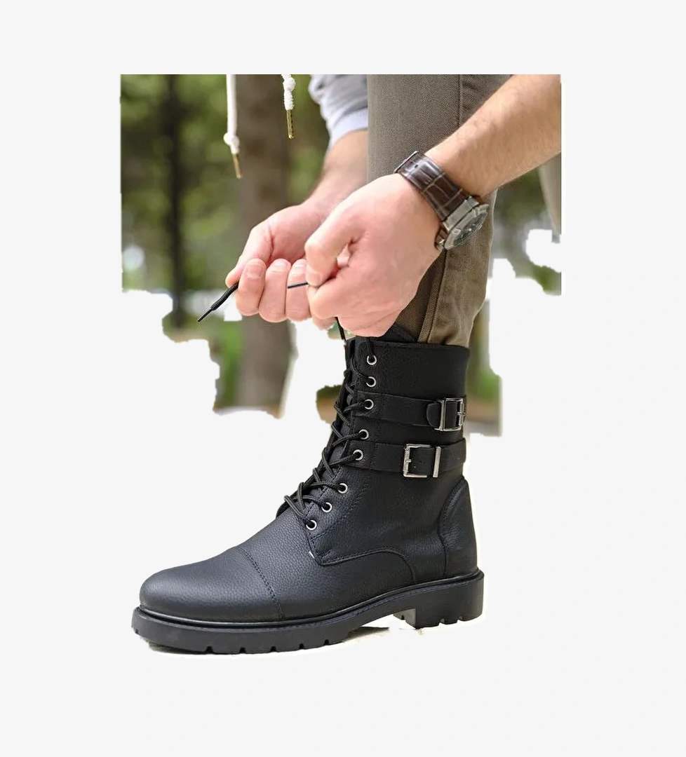 Falcn Benny Çift Tokalı Kemerli Postal Bot - Görsel 1