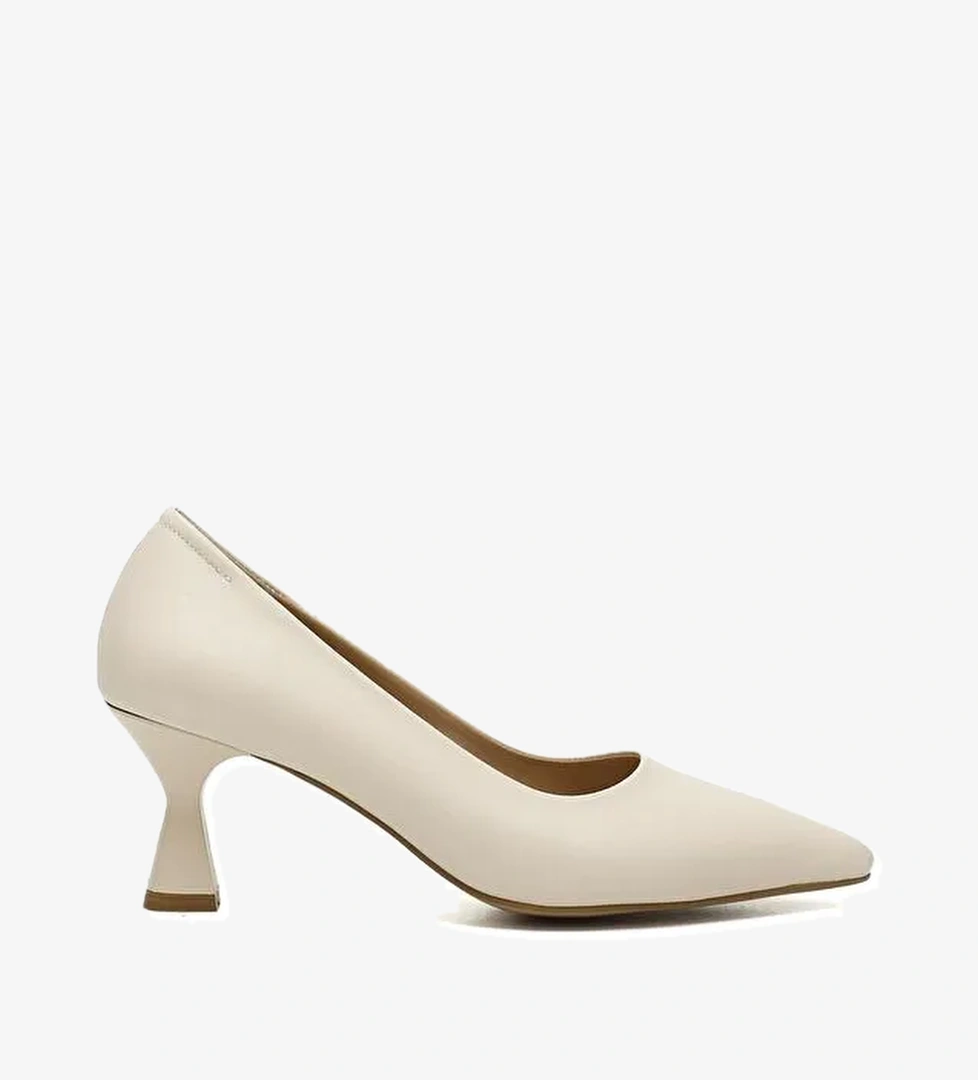 KREM Sivri Burun Kadeh Ökçe Kadın Ayakkabı 38900