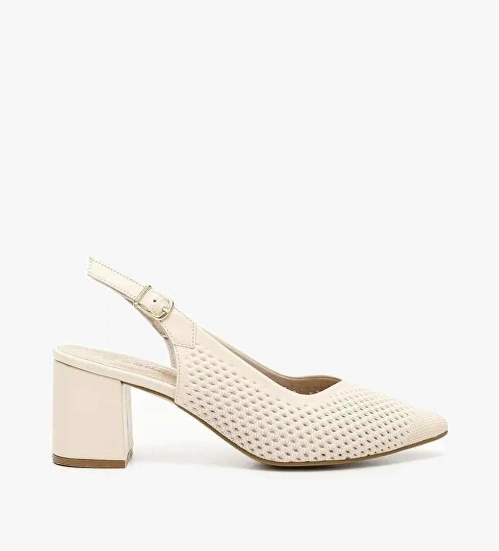 KREM Kadın Topuklu Ayakkabı 39120 - Görsel 1