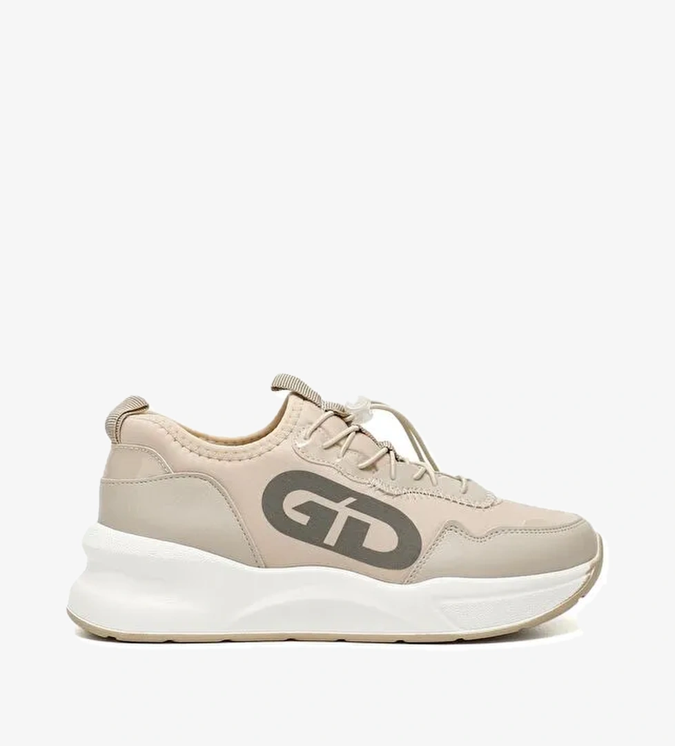 NUDE Yuvarlak Burun Dolgu Taban Triko Kadın Sneaker 35557 - Görsel 1