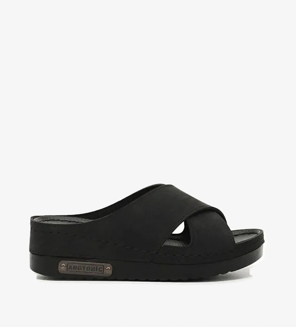 SİYAH Çapraz Bantlı Kadın Günlük Terlik 34059 - Görsel 1