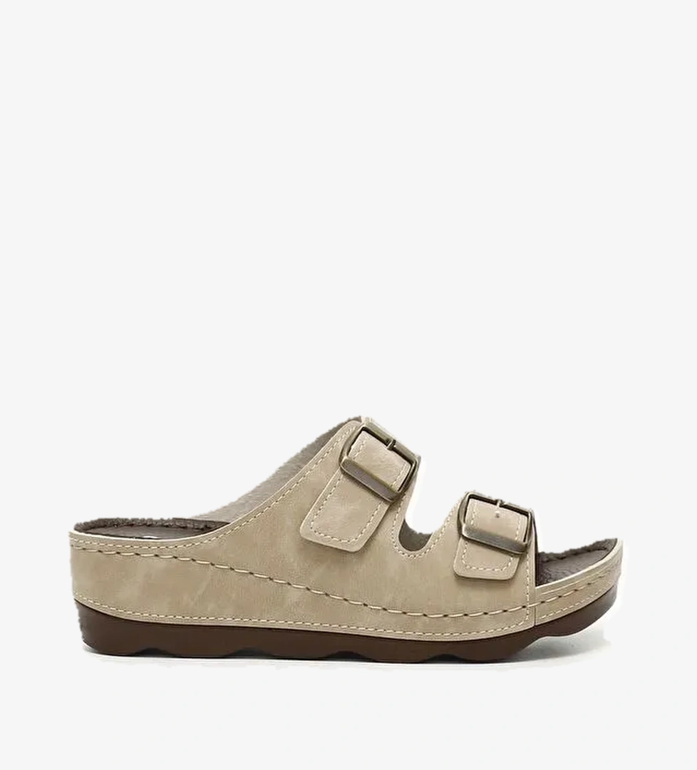 BEJ Tokalı Kadın Günlük Terlik 34054