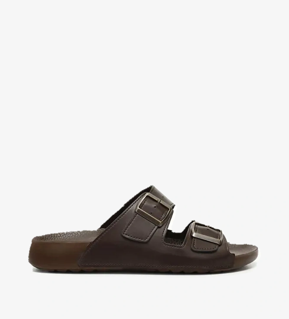 KAHVERENGİ Tokalı Erkek Terlik 34062