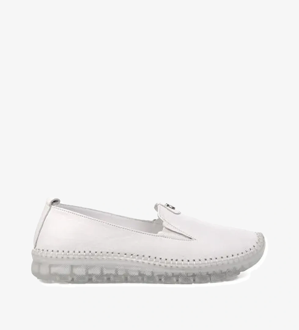 Beyaz Hakiki Deri Kadın Ayakkabı 9059