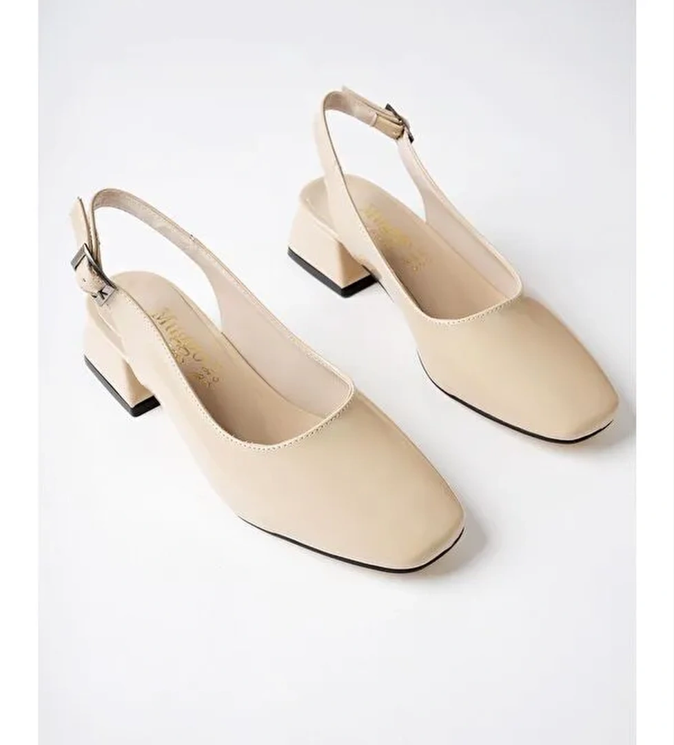 LOİS Arkası Açık Kare Burunlu Kadın Kısa Topuklu Ayakkabı