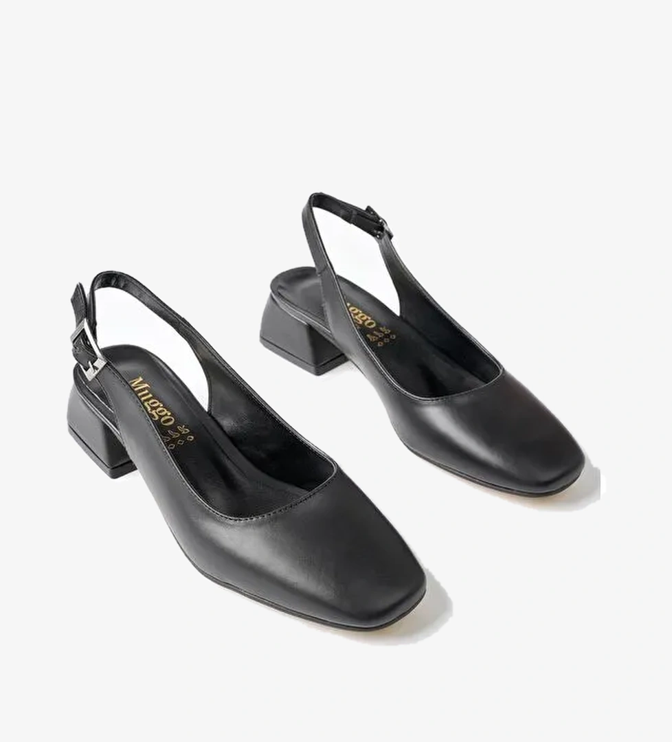 LOİS Arkası Açık Kare Burunlu Kadın Kısa Topuklu Ayakkabı