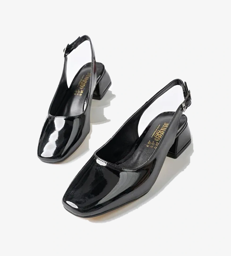 LOİS Arkası Açık Kare Burunlu Kadın Kısa Topuklu Ayakkabı