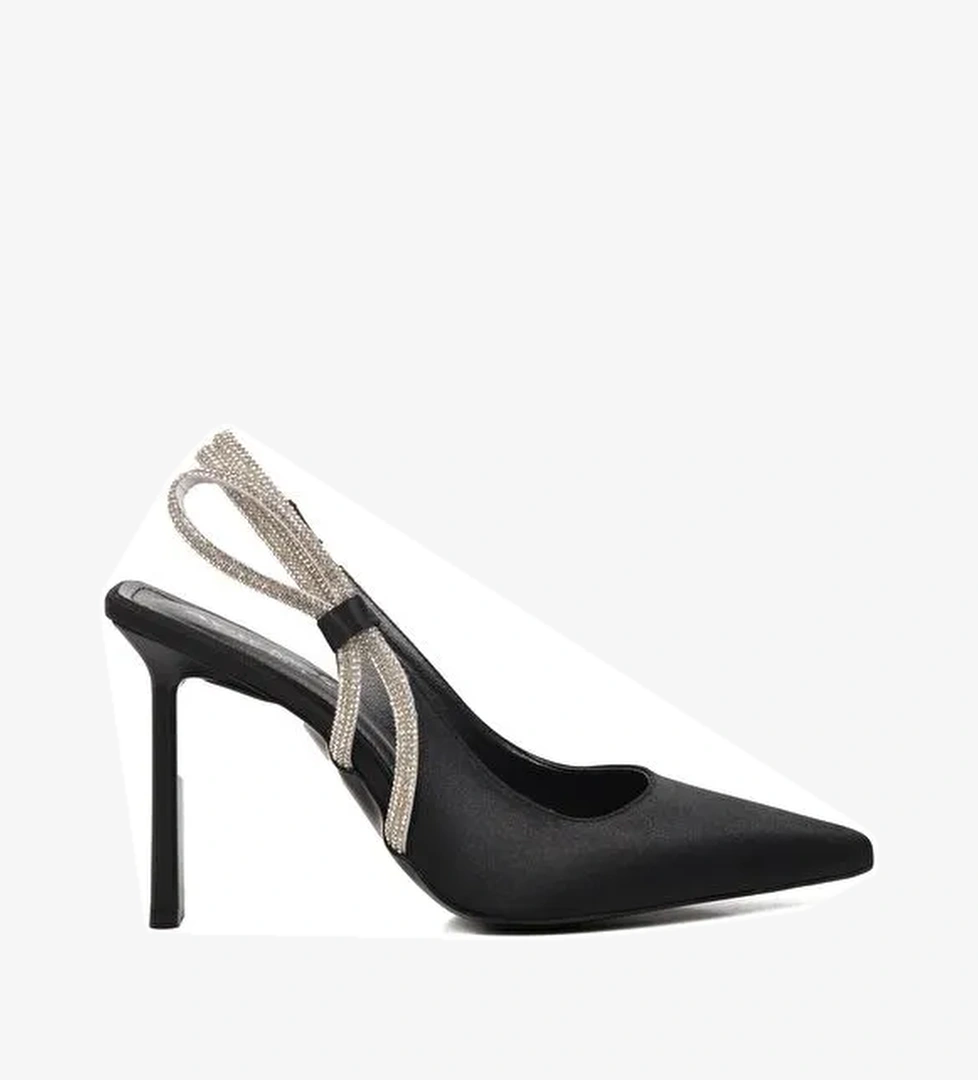 Siyah Kadın Taşlı Abiye Ayakkabı 298225 - Görsel 1