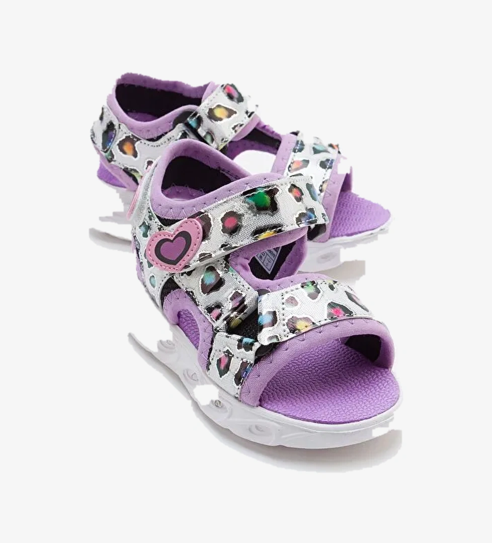 Kız Çocuk Lila Işıklı Anatomik Hafif Spor Sandalet