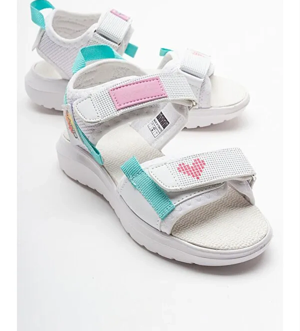 Kız Çocuk Beyaz Anatomik Hafif Spor Sandalet - Görsel 1