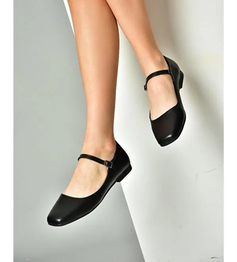 Fox Shoes Siyah Fox Shoes Babet S7262525 Kadın