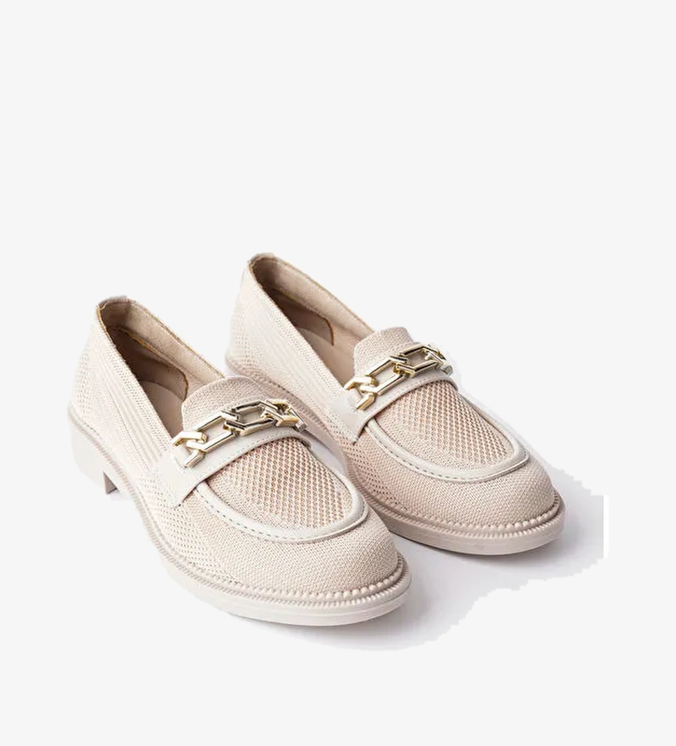 VİOLA Triko Metal Tokalı Kadın Loafer Günlük Ayakkabı - Görsel 1