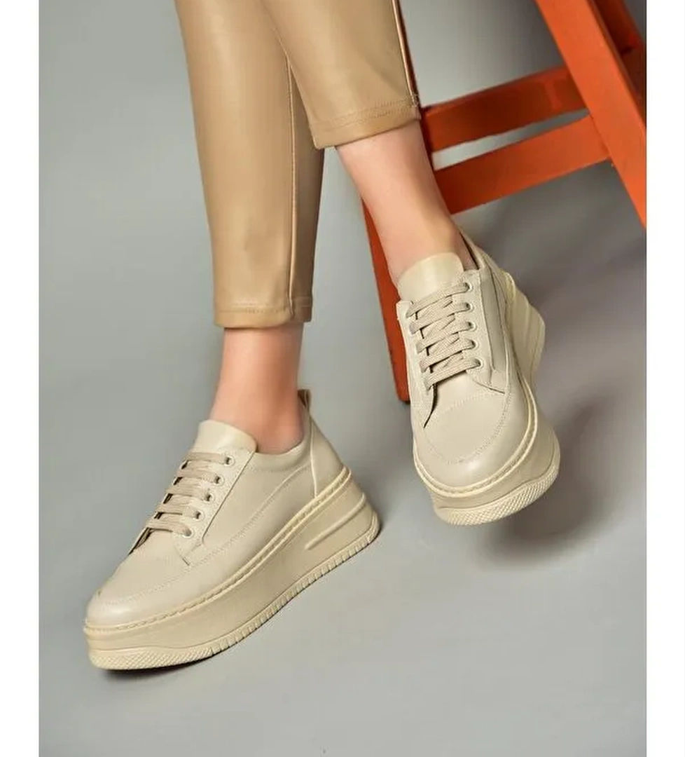 P2741175 Bej Kadın Sneakers - Görsel 1