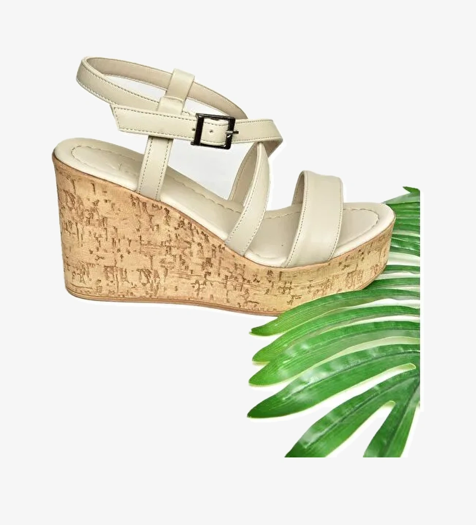 S9960544 Bej Kadın Dolgu Topuklu Ayakkabı - Görsel 1