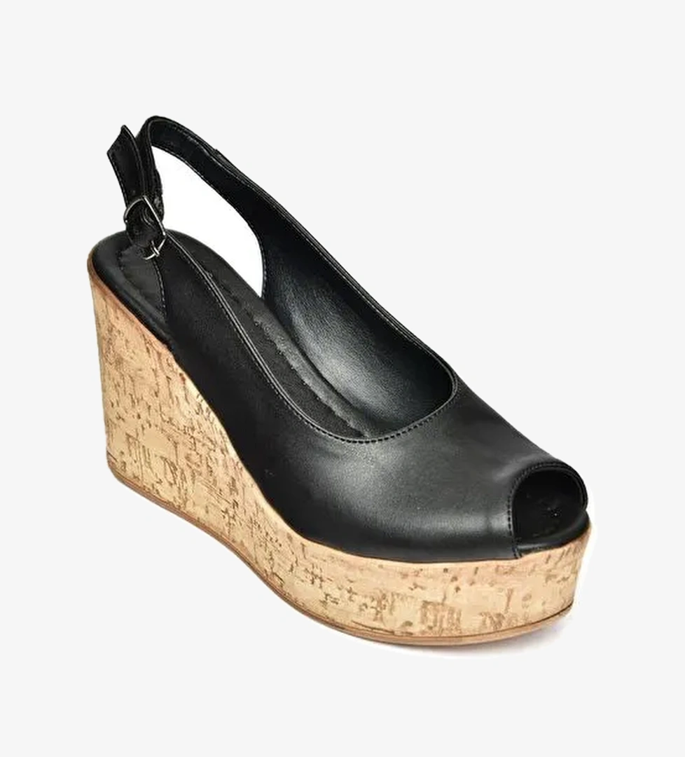 S9960635 Siyah Kadın Dolgu Topuklu Ayakkabı