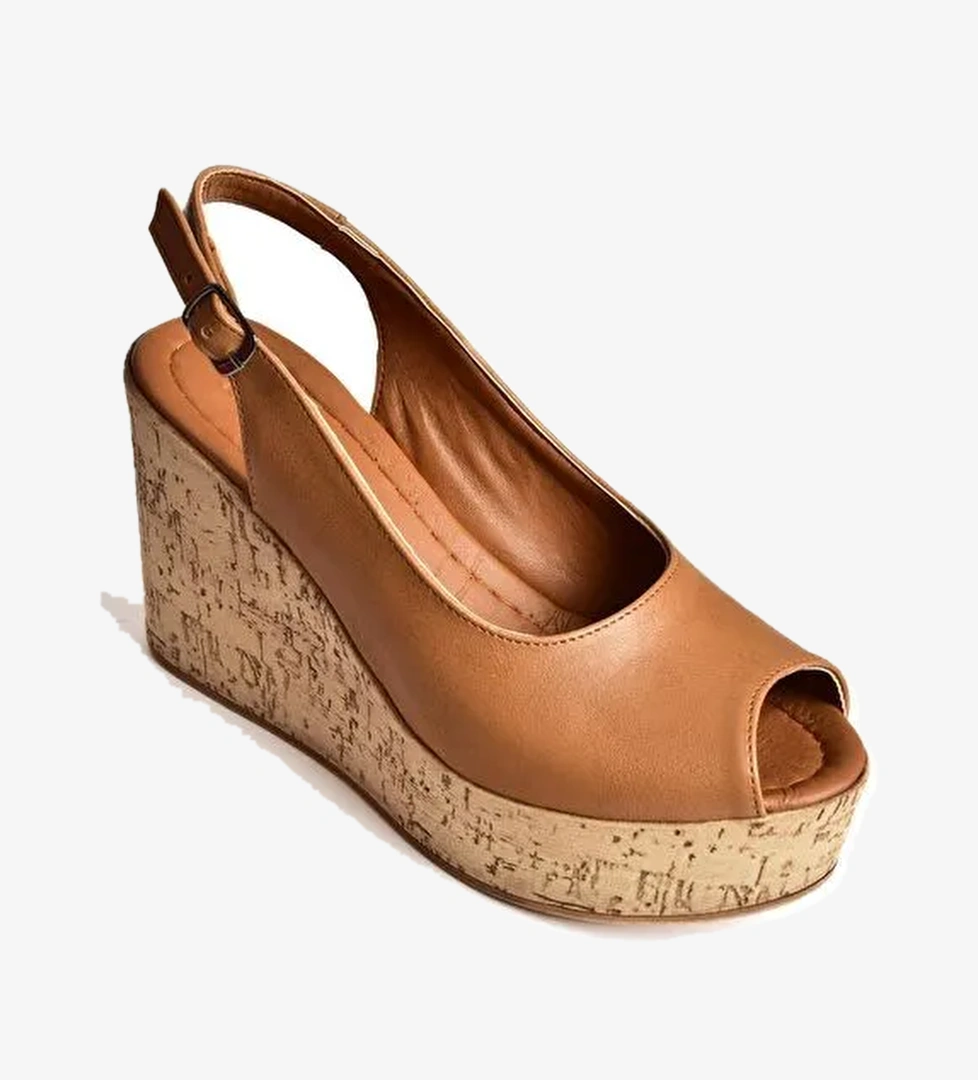 S9960635 Taba Kadın Dolgu Topuklu Ayakkabı - Görsel 1