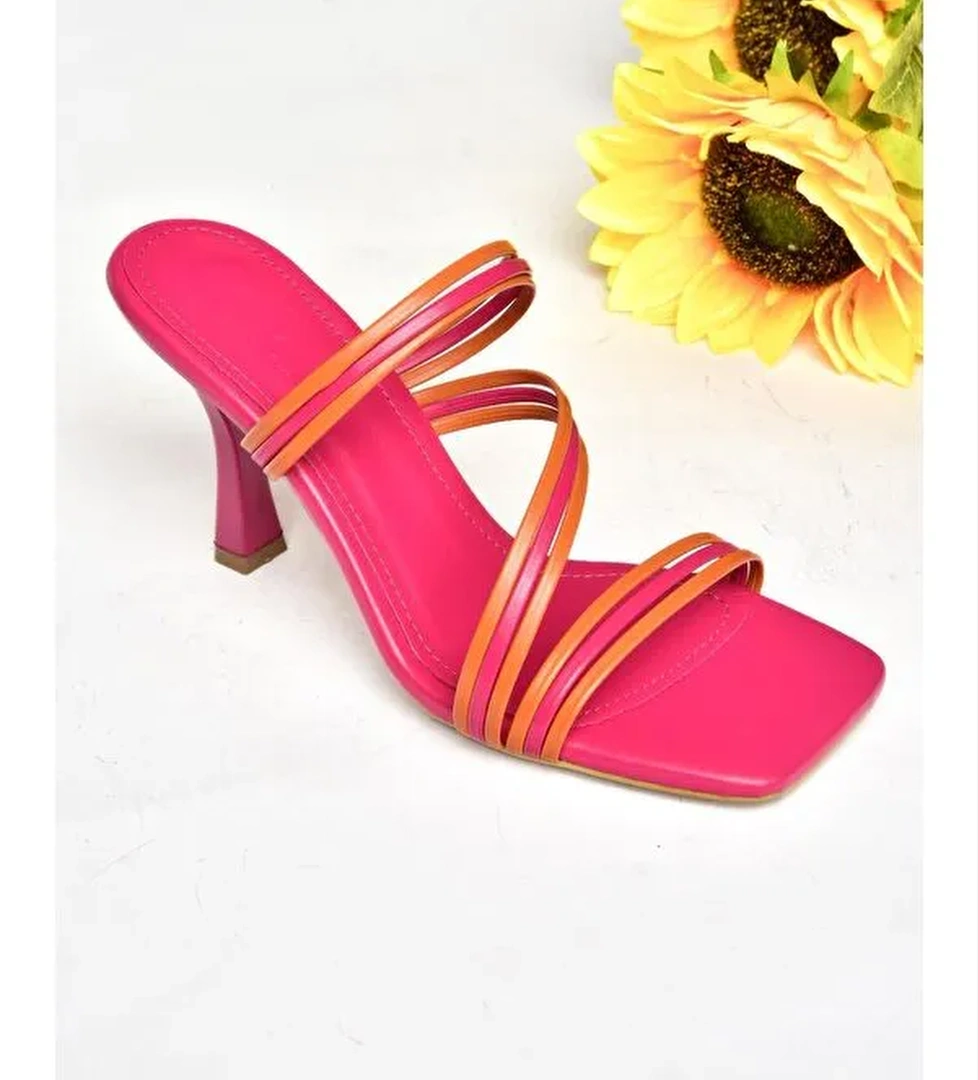 S5900337 Fuşya/Turuncu Kadın Terlik - Görsel 1