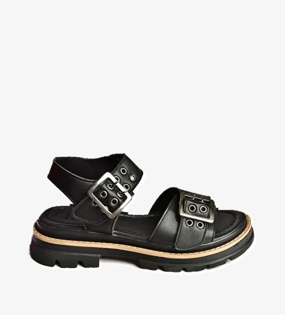 S9960740 Siyah Kadın Sandalet