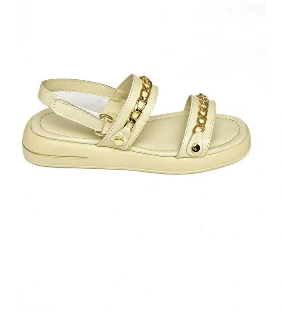 Fox Shoes S5181056 Beyaz Bej Kadın Sandalet model görseli