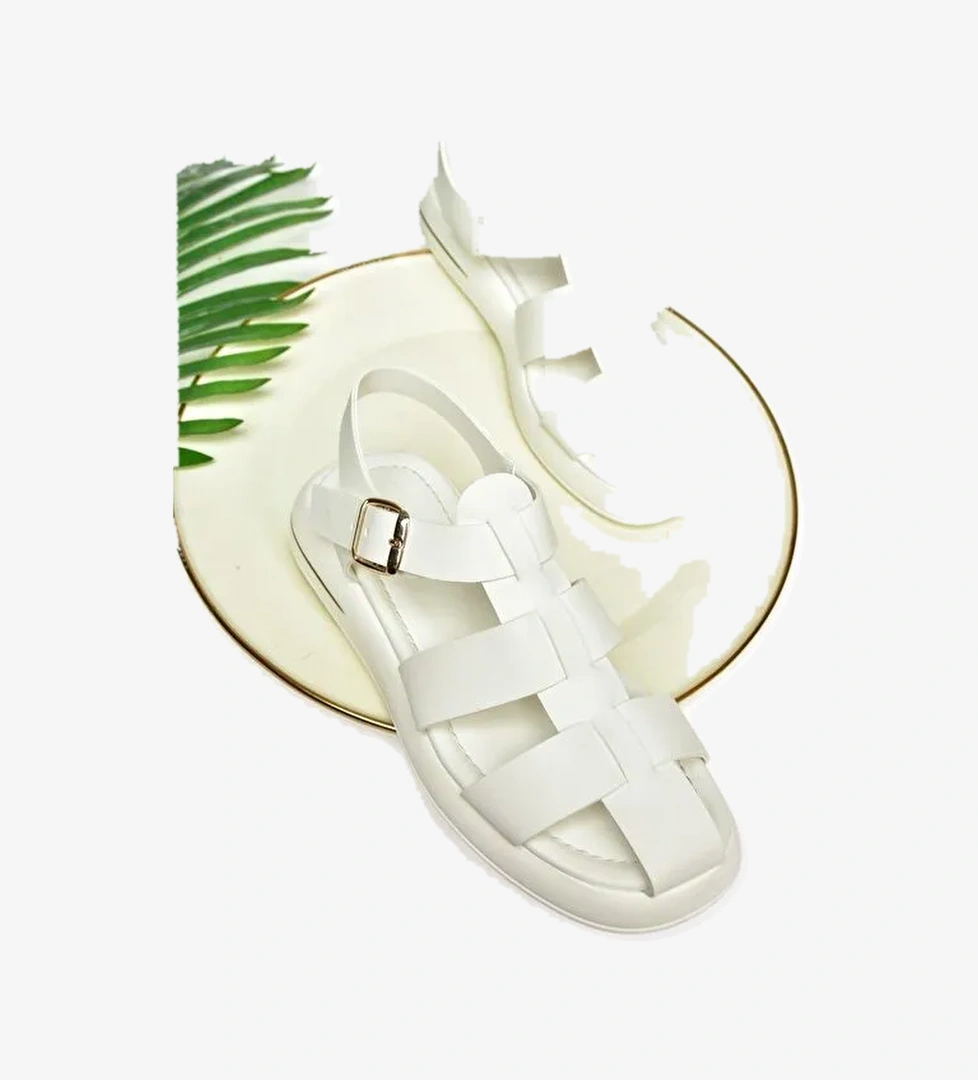 S5181060 Beyaz Kadın Sandalet