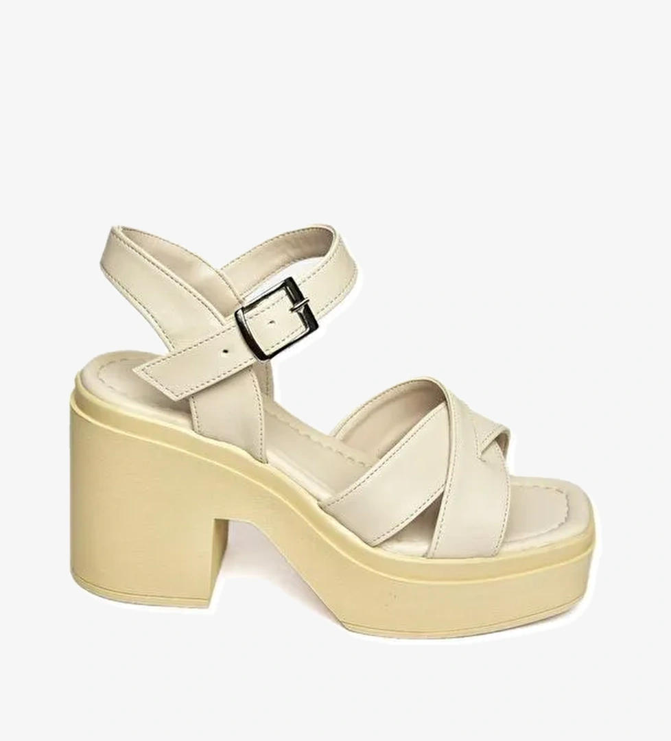 S9960230 Bej Kadın Sandalet - Görsel 1