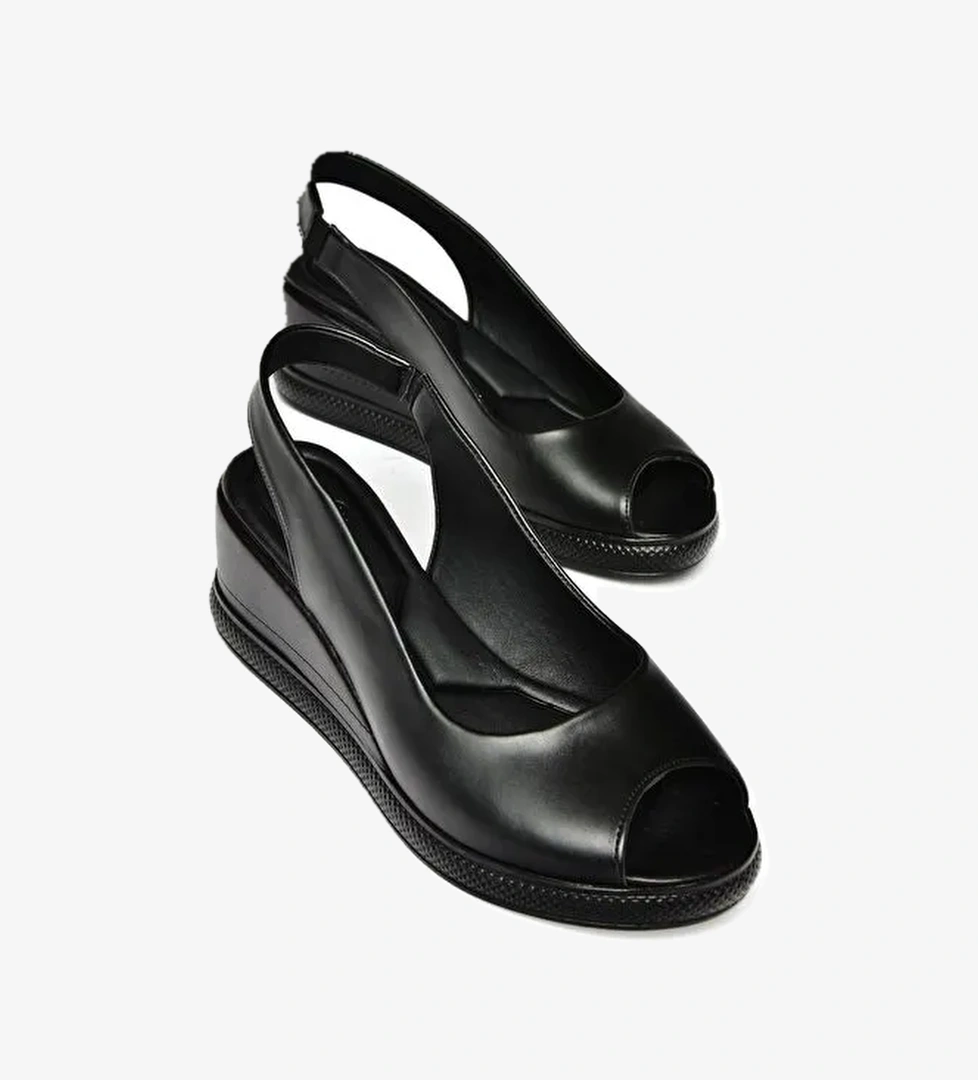 S6743070 Siyah Kadın Sandalet - Görsel 1