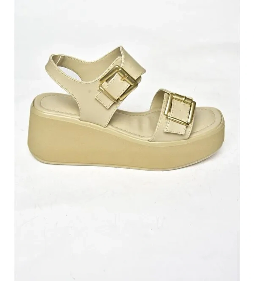 S5905504 Bej Kadın Sandalet - Görsel 1