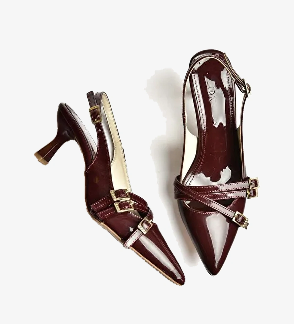 S5180812 Bordo Kadın Topuklu Ayakkabı