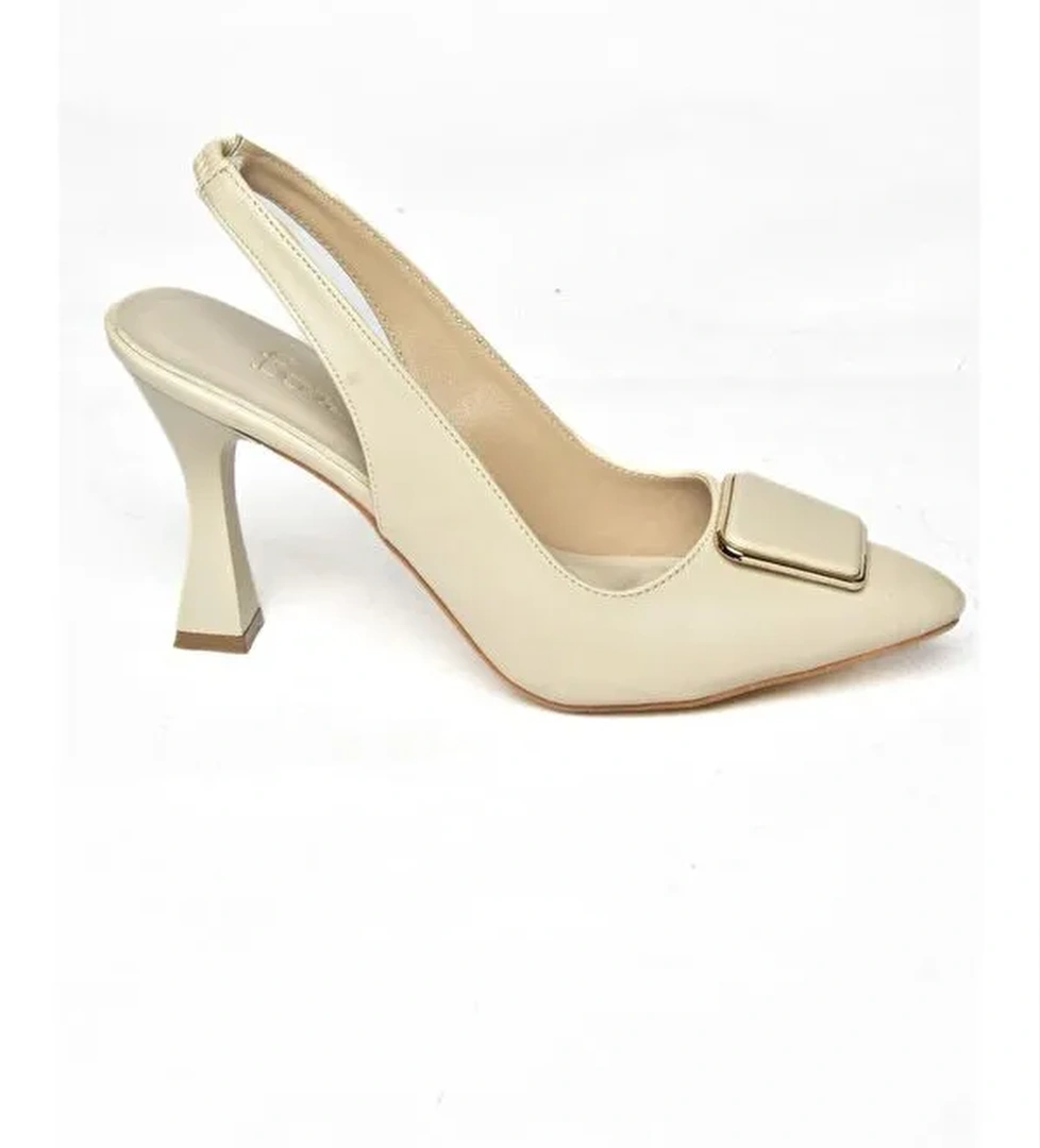 P2501482 Bej Kadın Topuklu Ayakkabı - Görsel 1