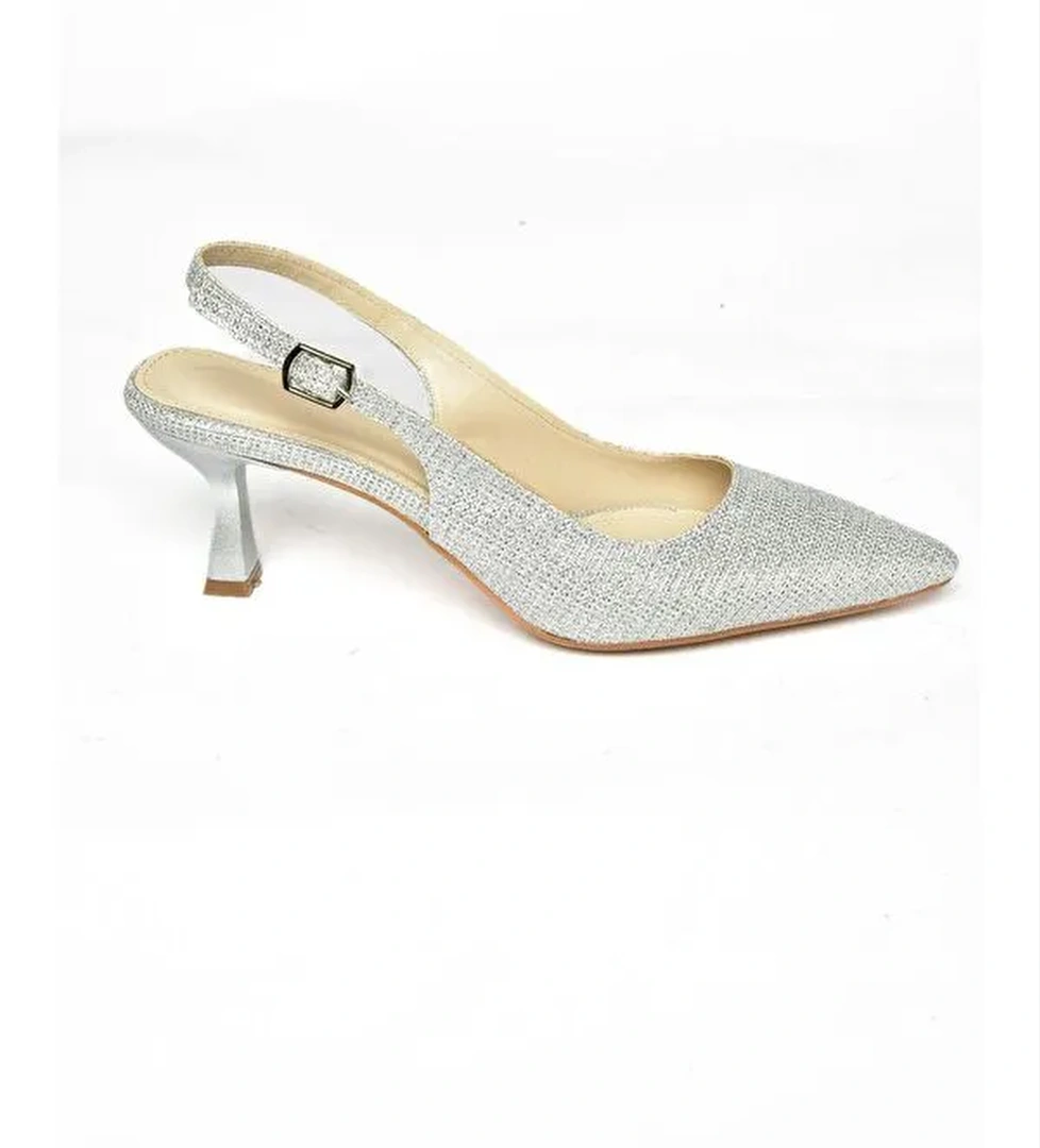 S5180817 Gümüş Kadın Topuklu Ayakkabı