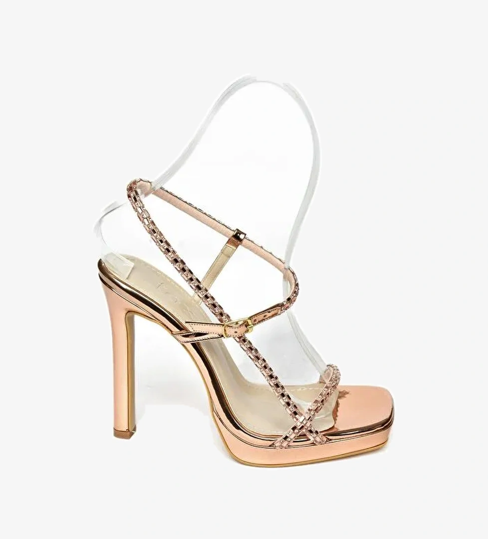 S5696162 Bronz Kadın Topuklu Ayakkabı - Görsel 1