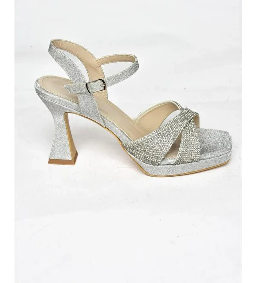 S5693210 Gümüş Kadın Topuklu Ayakkabı
