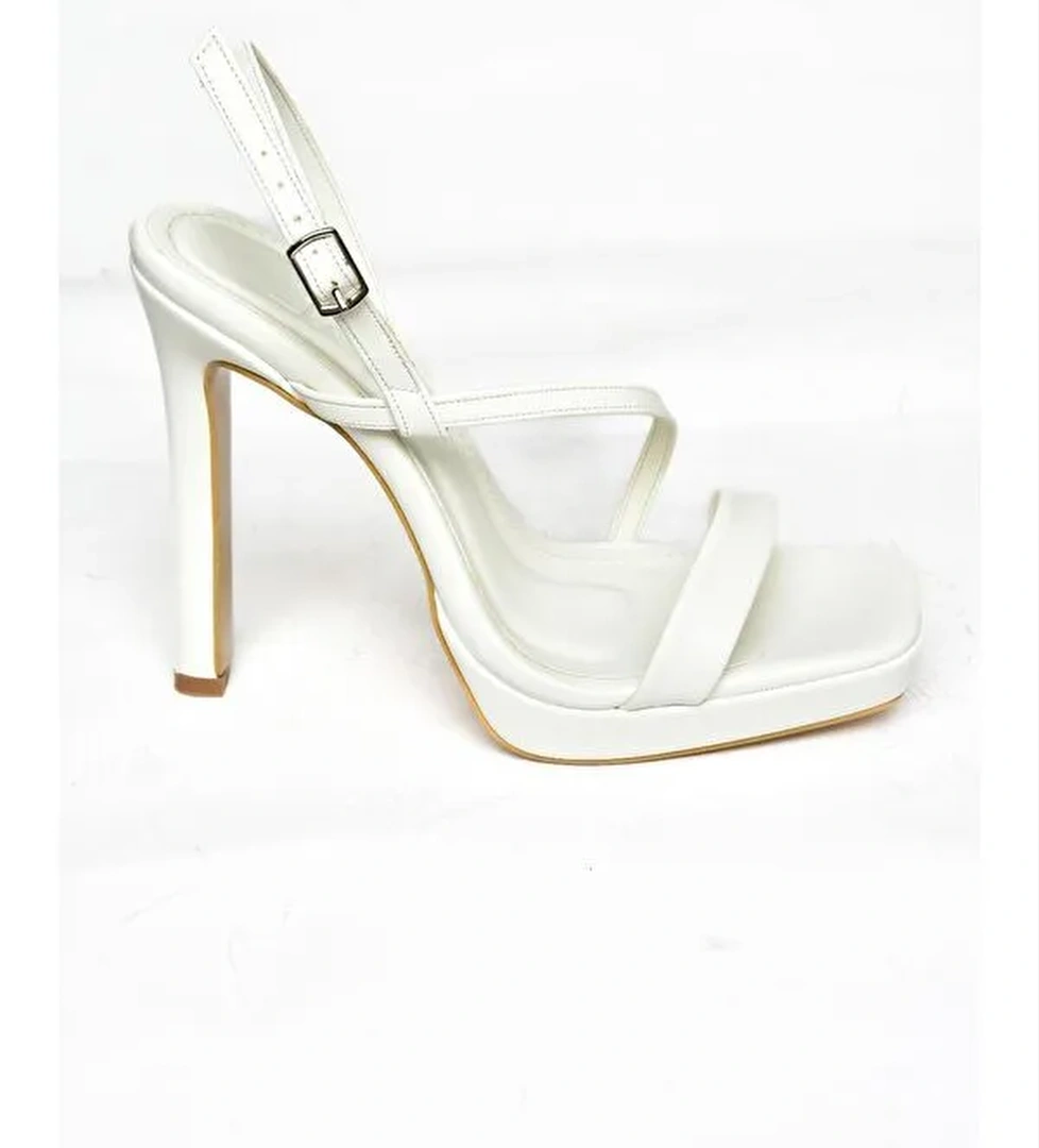 S5696166 Beyaz Kadın Topuklu Ayakkabı - Görsel 1