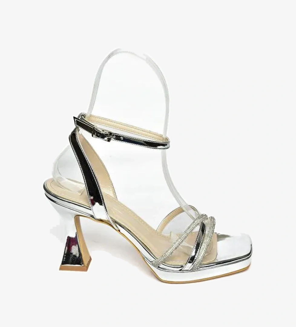 S5693125 Gümüş Kadın Topuklu Ayakkabı