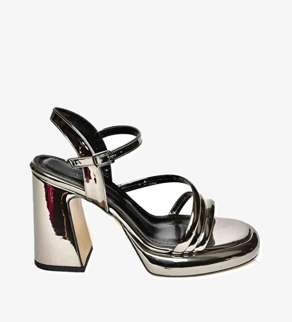 S5690202 Platin Kadın Topuklu Ayakkabı