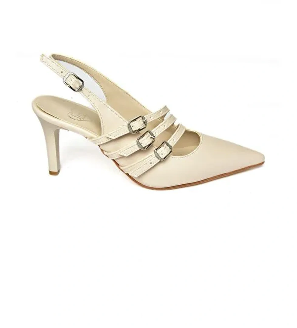 R6542183 Bej Kadın Topuklu Ayakkabı