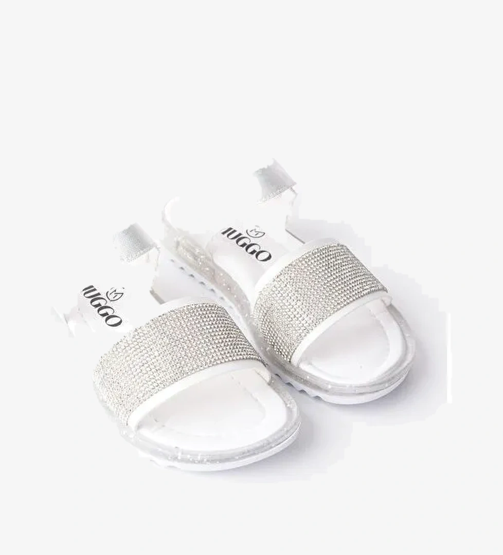 WİNNİE Günlük Hafif Taban Taşlı ve Cırtlı Kız Çocuk Sandalet