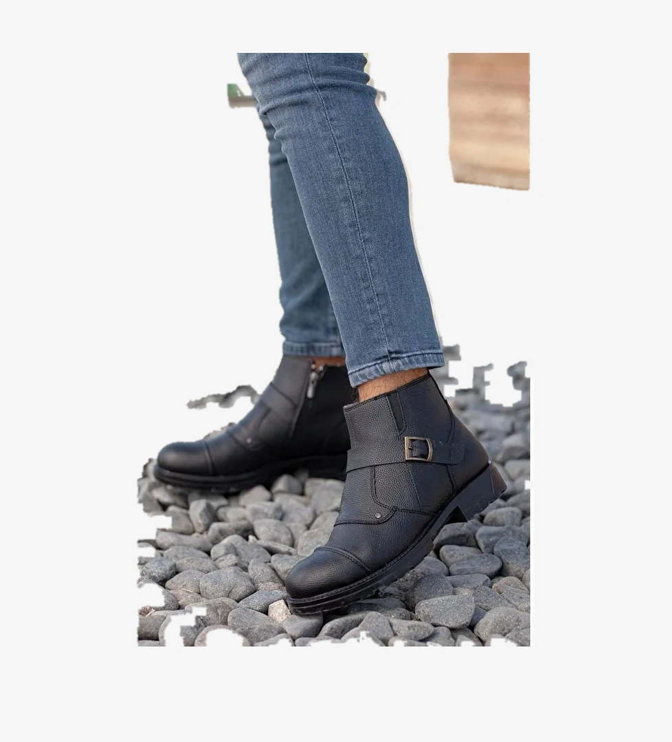 D804 Günlük Kürklü Su Geçirmez Erkek Bot - Görsel 1