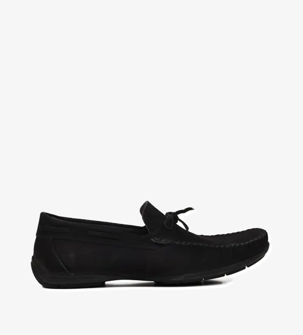 Siyah Nubuk Hakiki Deri Erkek Loafer Ayakkabı D7217
