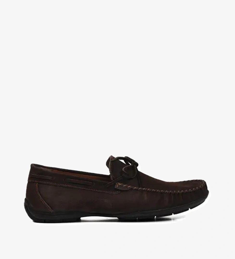 Kahve Nubuk Hakiki Deri Erkek Loafer Ayakkabı D7217