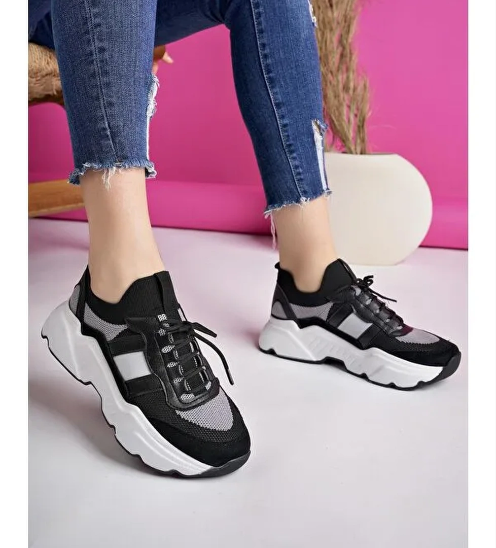 SEPHO Günlük Yürüyüş Koşu Yüksek Taban Rahat Kadın Sneaker Spor Ayakkabı - Görsel 1
