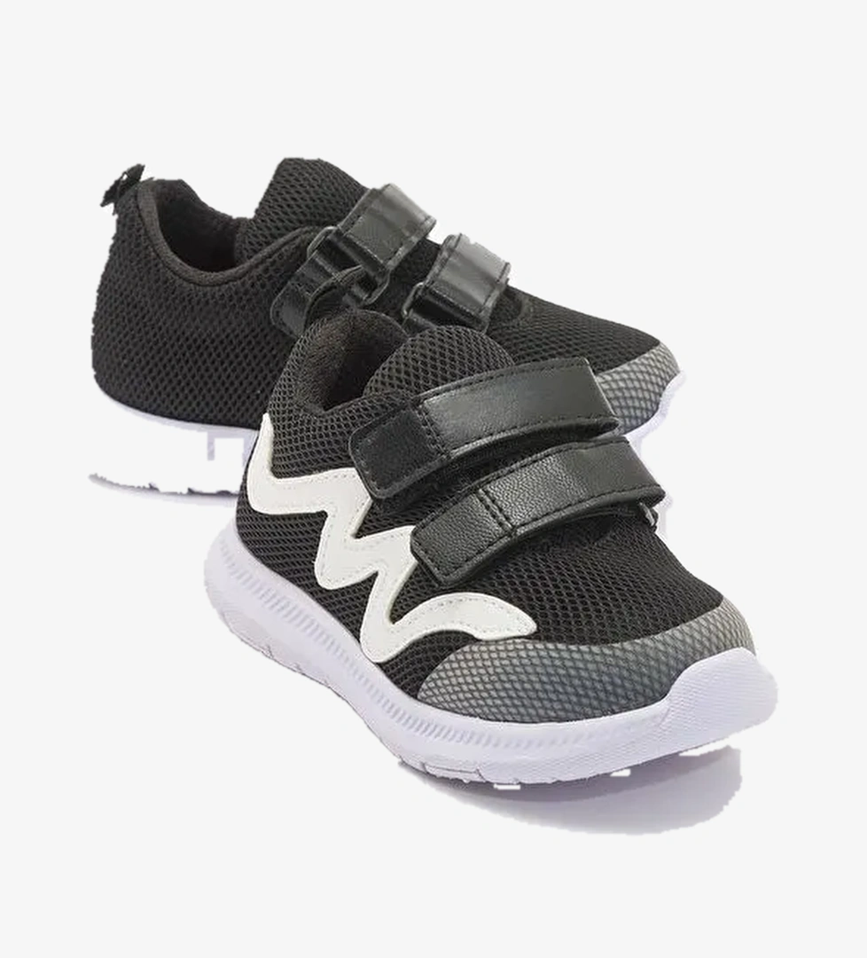Unisex Çocuk Siyah Günlük Spor Ayakkabı