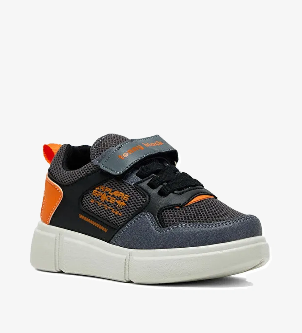 Çocuk Unisex Füme Portakal Rahat Kalıp Cırtlı Ayakkabı