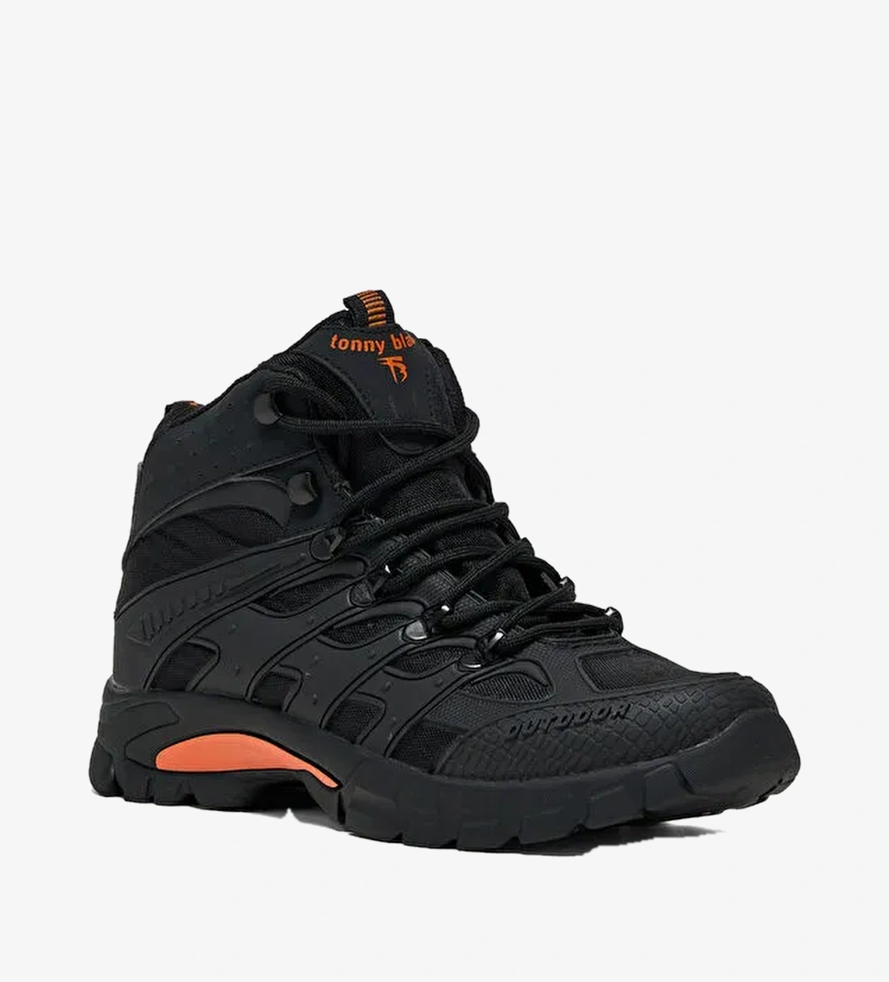 Tonny Black Siyah Tonny Black Rahat Kalip Unisex İtici Özellikli Bağcıklı Bot