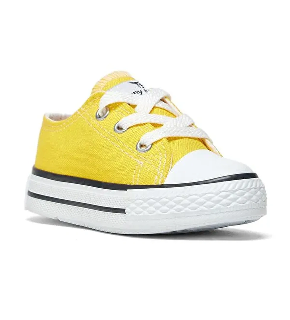 Çocuk Unisex Sarı Rahat Kalıp Bağcıklı Sneaker