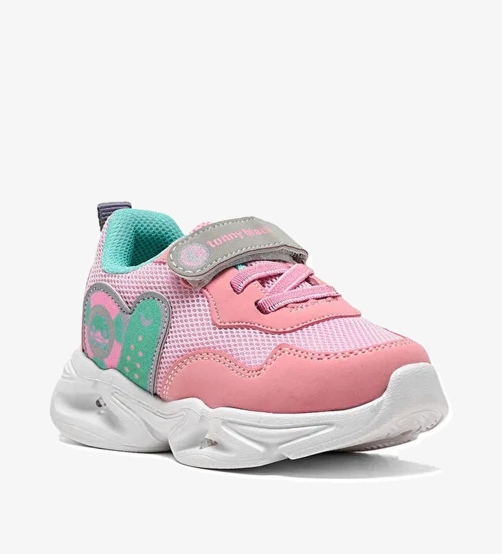 Çocuk Unisex Şeker Su Yeşili Işıklı Cırtlı Ayakkabı